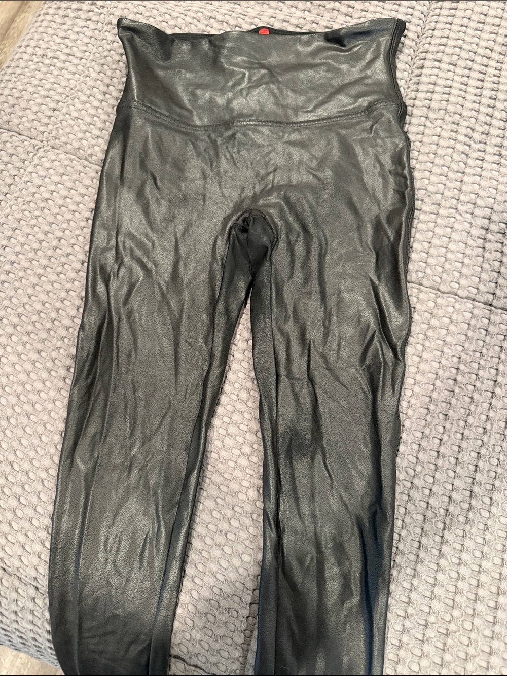 SPANX Black Faux Leather High-Rise Leggings